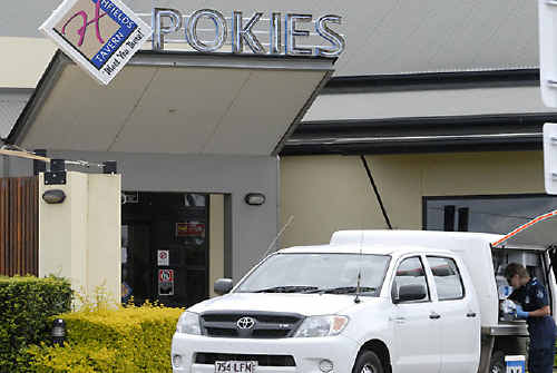 A MAN arrested after a botched attempt to rob the Highfields Tavern was found to have a bag of ice between his bottom cheeks at the watch house.